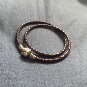 Brown leather pandora bracelet